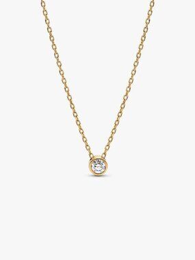 Pandora Era Bezel 14k Gold Lab-grown Diamond Pendant Necklace